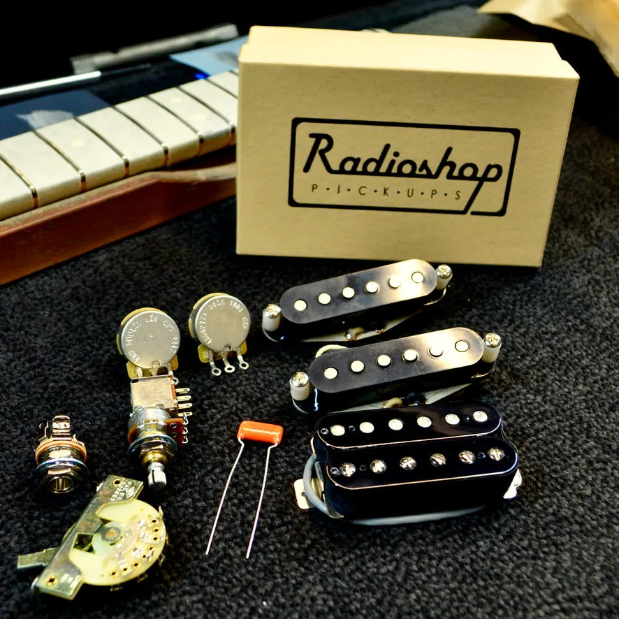 Fender Professional II Stratocaster: New electronics and Radio Shop pickup set ready for installation.
